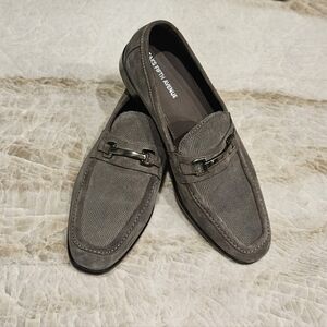 Saks Fifth Avenue Taupe Loafers with Metal Accent